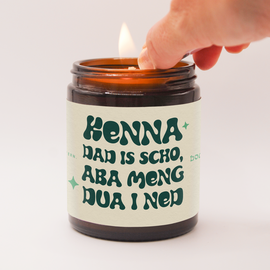 Kenna dad i scho, aber meng dua i ned | Bayerische Spruchkerze 140g