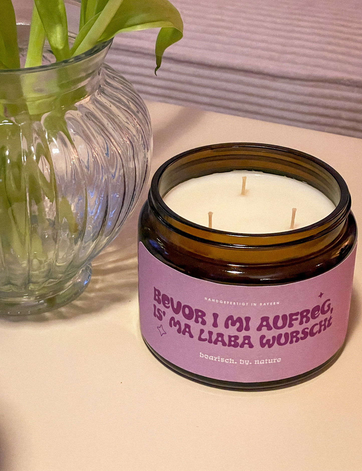 Bevor I mi aufreg is ma liaba wurscht | Bayerische XXL Spruchkerze 380g