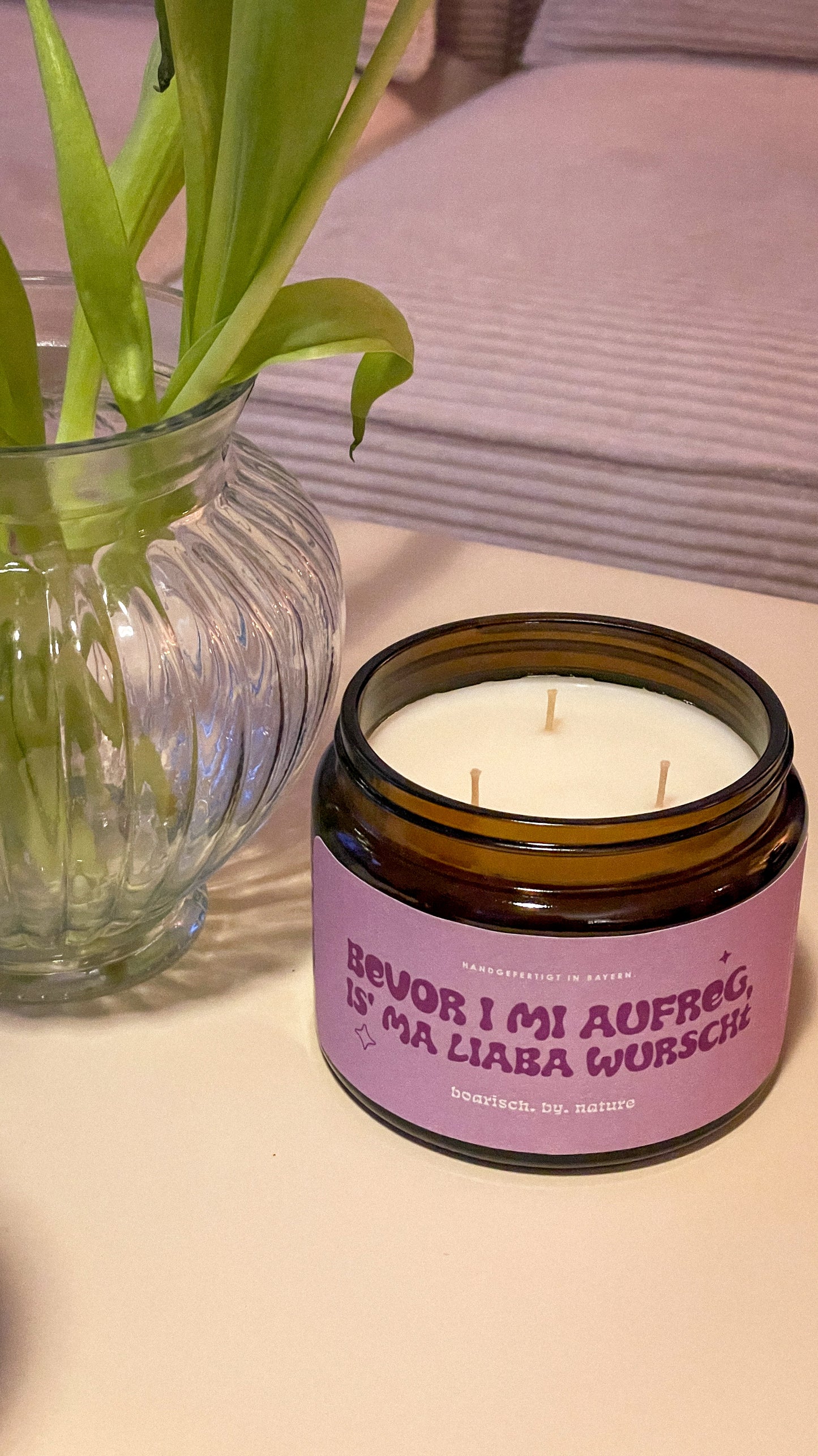 Bevor I mi aufreg is ma liaba wurscht | Bayerische XXL Spruchkerze 380g