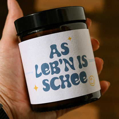 As Leb'n is schee | Bayerische Spruchkerze 140g
