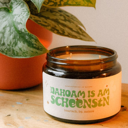 Dahoam is am scheenstn | Bayerische XXL Spruchkerze 380g