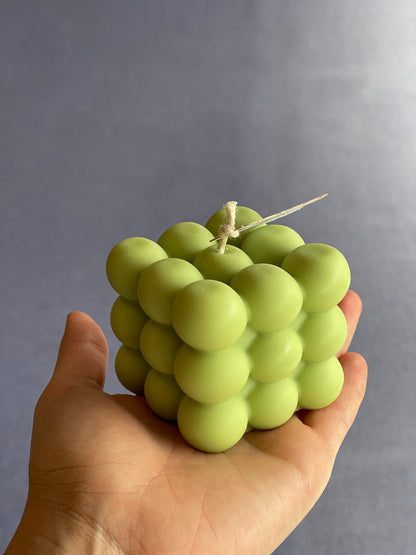 Bubble Würfel Matcha | Dekokerze 120g